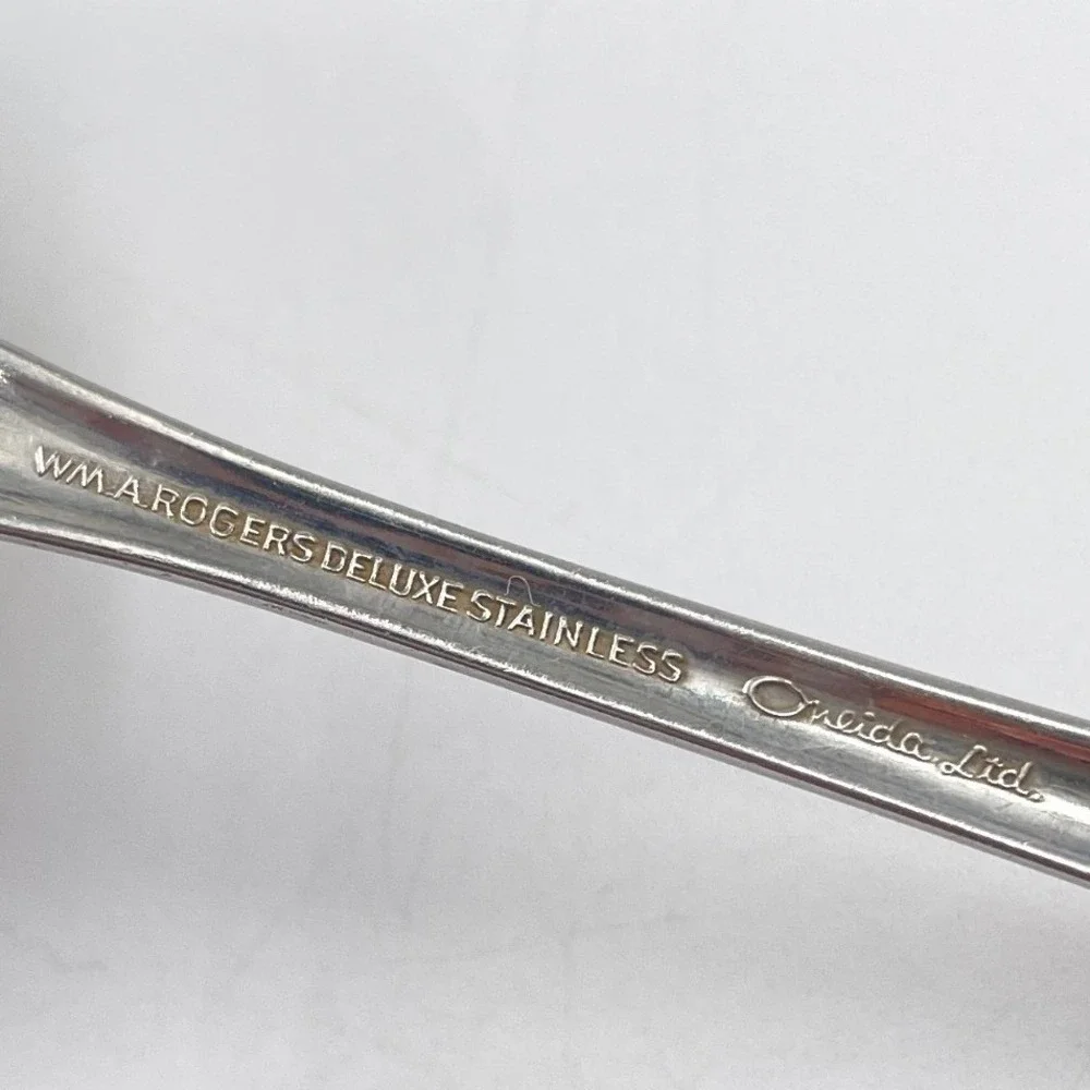 Wm Rogers Oneida Mansfield Gravy Ladle Serving Meat Fork Glossy Vintage